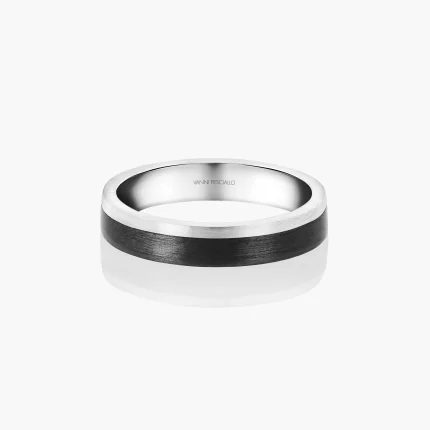 Carbon Line Diamond wedding rings