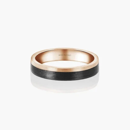Carbon Line Diamond wedding rings in 18kt rose gold