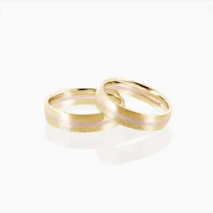 Linea Retta wedding rings in 18kt yellow gold