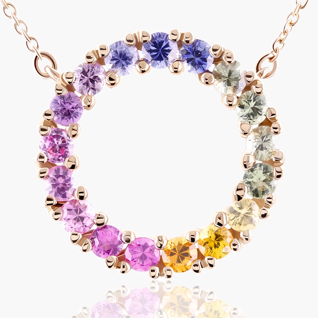Collara_Rainbow_OroRosa Ciondolo Rainbow - immagine 1
