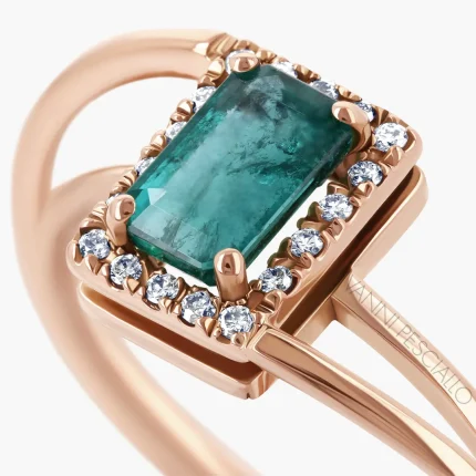 Écrin Emerald ring in 18kt rose gold