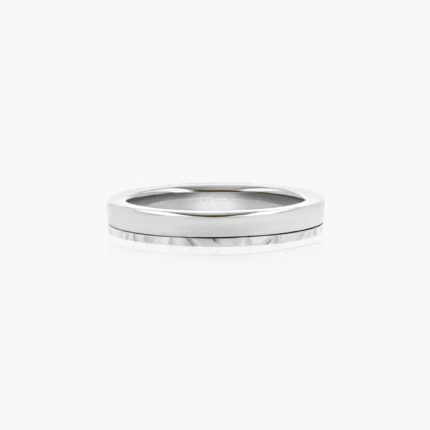 Rocky Mountain Line wedding rings in 18kt white gold