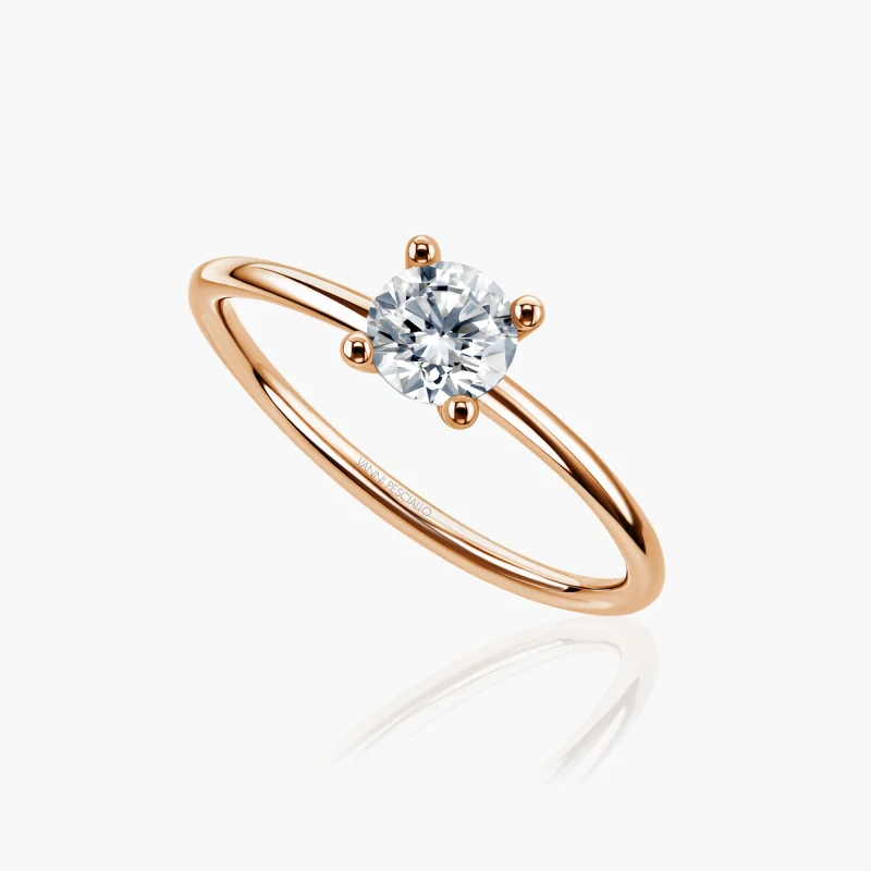 Anello Voltige Solo, taglio brillante in oro rosa 18kt