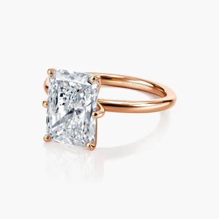 Anello Voltige Solo, taglio radiant in oro rosa 18kt