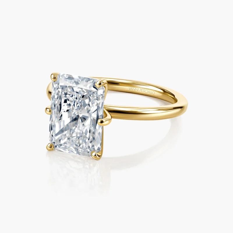 Anello Voltige Solo, taglio radiant in oro giallo 18kt