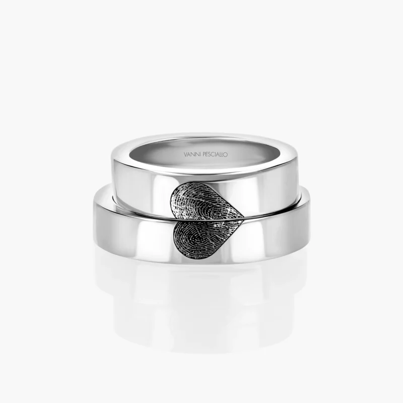 Fedi Impronta Cuore in oro bianco 18kt