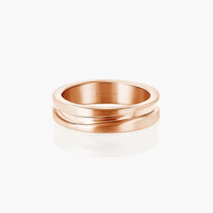 Sillage Mat wedding rings in 18kt rose gold