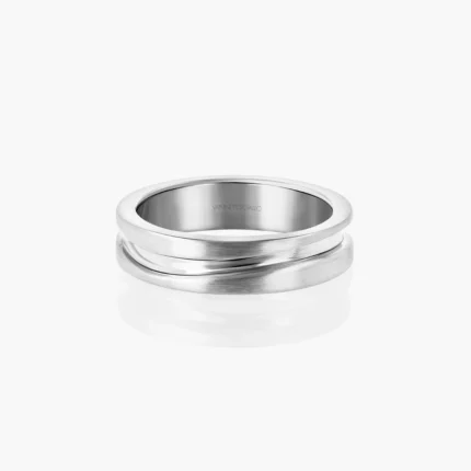 Sillage Mat wedding rings in 18kt white gold