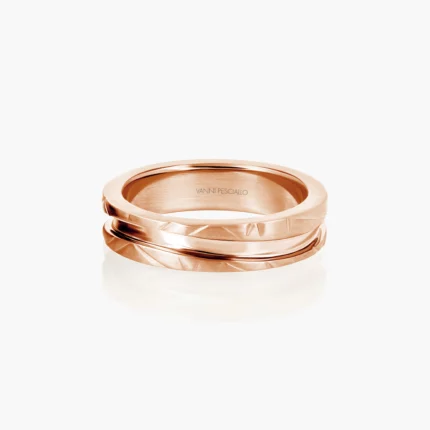 Sillage Rocky wedding rings in 18kt rose gold