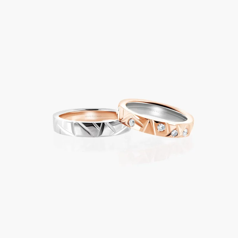 Fedi Trigon Diamanti in oro rosa 18kt
