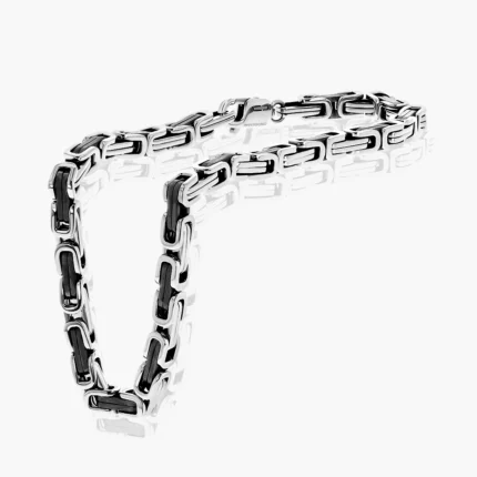 Men’s bracelet in 18k white gold and carbon – Carbon Link, Vanni Pesciallo