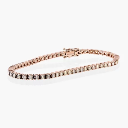 Champagne diamond tennis bracelet in 18k rose gold – Classic Tennis Champagne, Vanni Pesciallo