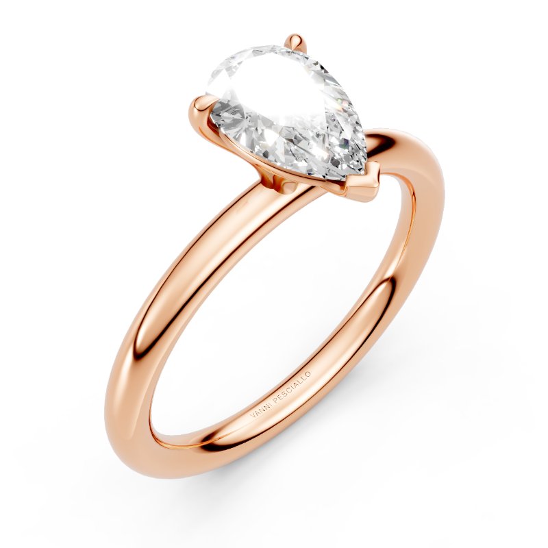 Anello di fidanzamento con diamante a goccia creato nel configuratore